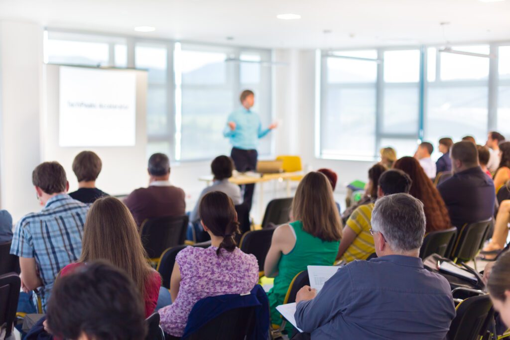 Adult classroom full of people