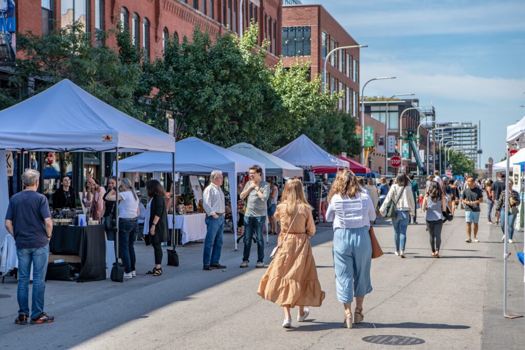 Outdoor event with vendors