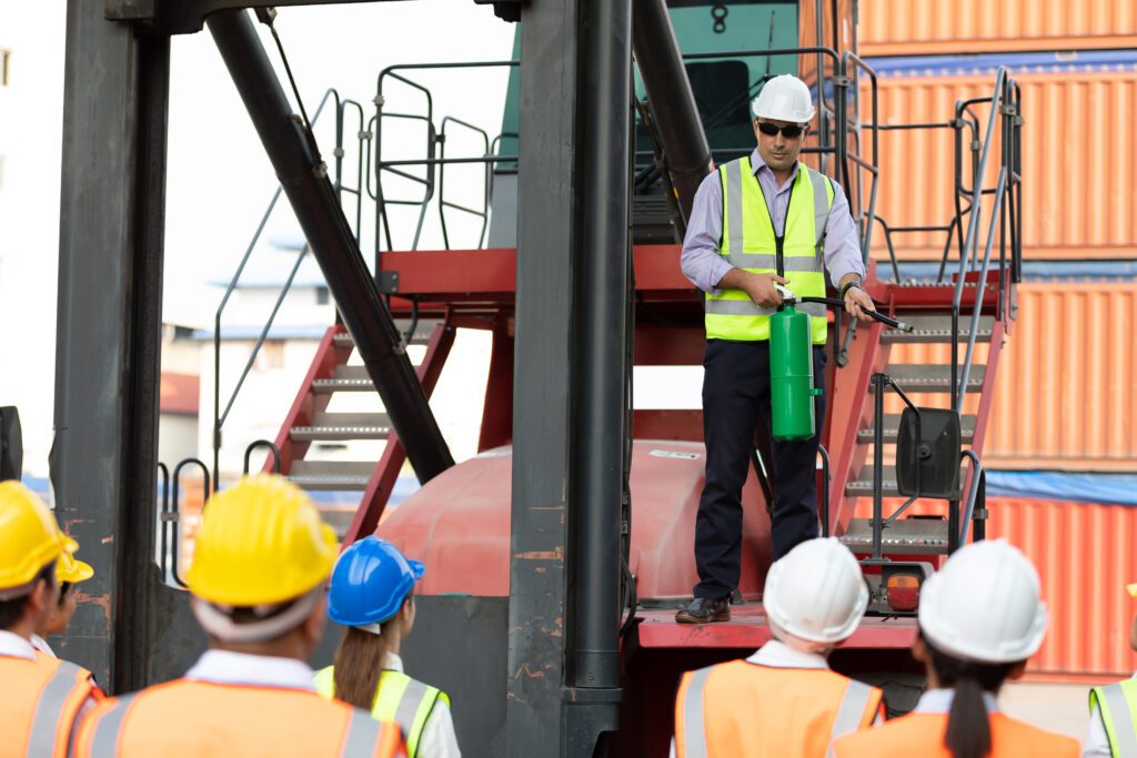 Image of workers in training